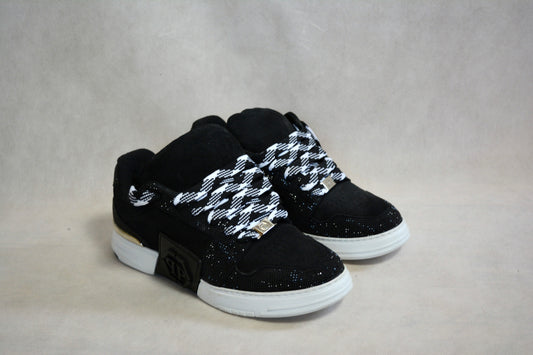 Philipp Plein Super Street Lo-Top Sneakers Black with crystal embellishments